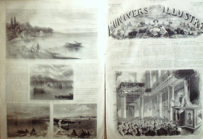 L'Univers illustré 1866 # 513 Douai (62) Ecosse Tay Pêche au saumon Parc expo