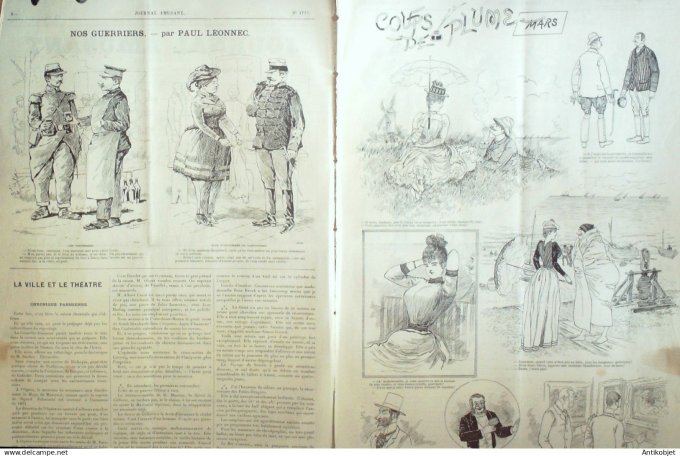 Le Journal Amusant 1890 n°1777 Chasse en chasse 7 pêch és capitaux la Gourmandise Villégiature