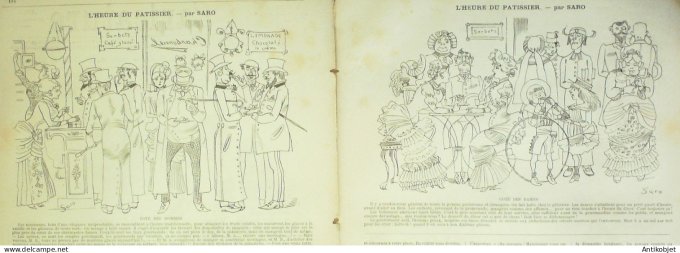 La Caricature 1882 n°119 Mariage Dot Robida Heure du patissier Saro