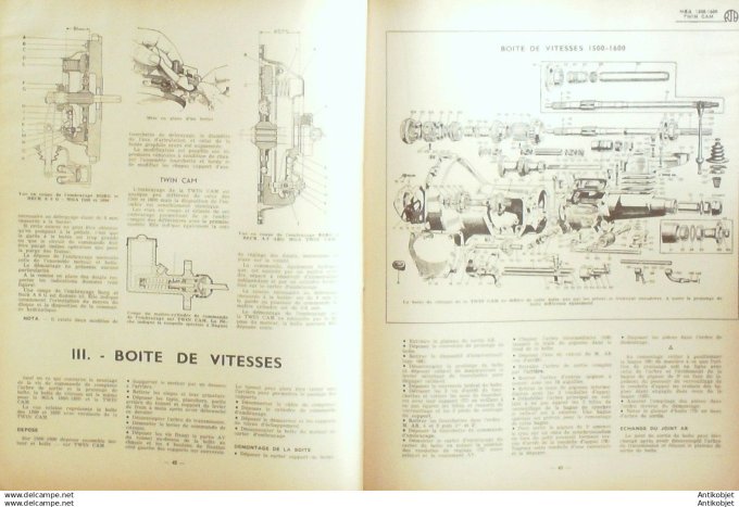 Revue Technique Automobile Mga 1500-1600 et Twin Cam Perkins 168#1960