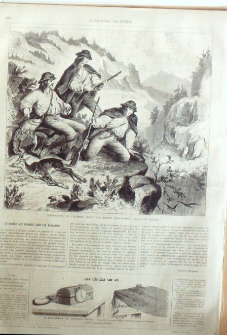 L'Univers illustré 1866 # 514 karpathies chasse Canada Vancouver port Harvey Angleterre exeter