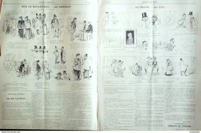 Le Journal Amusant 1891 n°1810 Tripatouilleurs sur le boulevard touchant accord