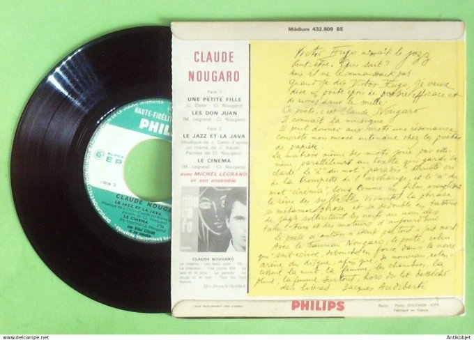 Nougaro Claude 45T EP Le cinéma 1962