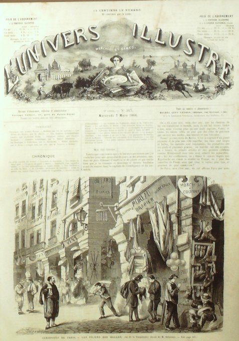 L'Univers illustré 1866 # 517 Italie Dalmatie Bizano noces Jongleurs indiens Paquebot South-Eastern