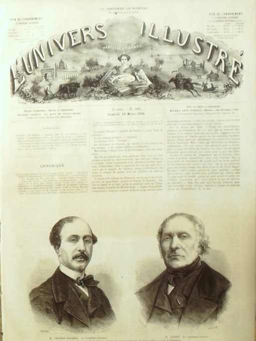 L'Univers illustré 1866 # 518 Zanzibar Chine Kiang-Nan Allemagne Postdam Orangerie Sans-Souci 