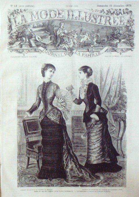 Journal Mode illustrée 1879 # 51 Toilettes de réunion en velours