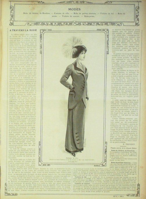 Journal Mode illustrée 1911 # 51 Robes de concert & soirée Costumes enfants