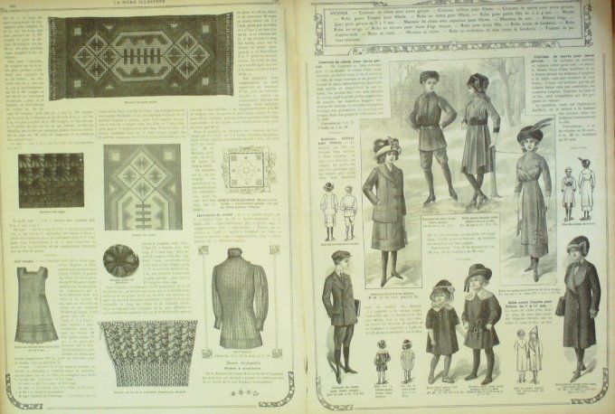 Journal Mode illustrée 1911 # 51 Robes de concert & soirée Costumes enfants