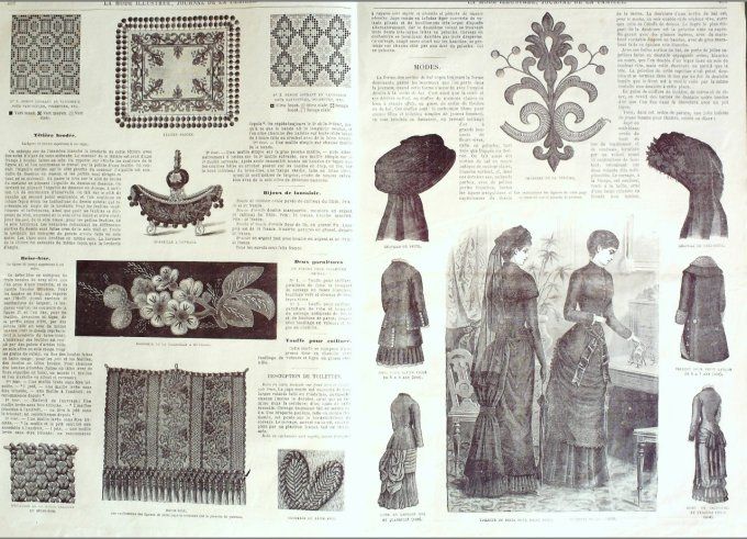 Journal Mode illustrée 1881 # 51 Pelisse en Damas & robes