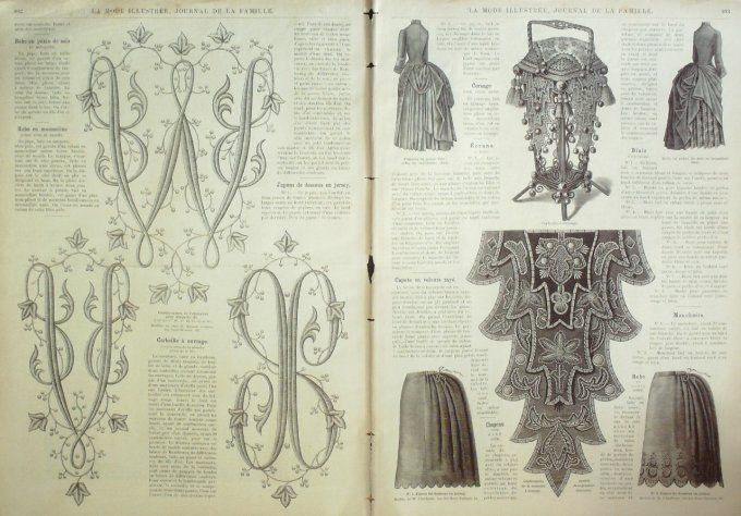 Journal Mode illustrée 1887 # 51 Robes en Pékin & mousseline