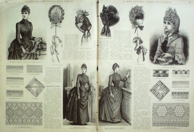 Journal Mode illustrée 1887 # 51 Robes en Pékin & mousseline