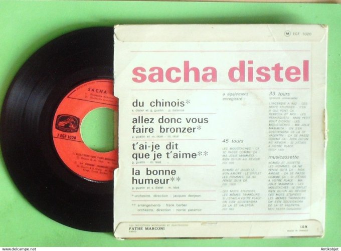 Distel Sacha 45T EP Allez donc vous faire bronzer 1968