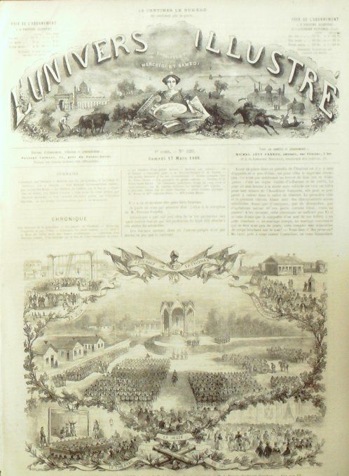 L'Univers illustré 1866 # 520 Lyon Sathonay (69) Boulogne (92) Belgique Laeken Léopold II