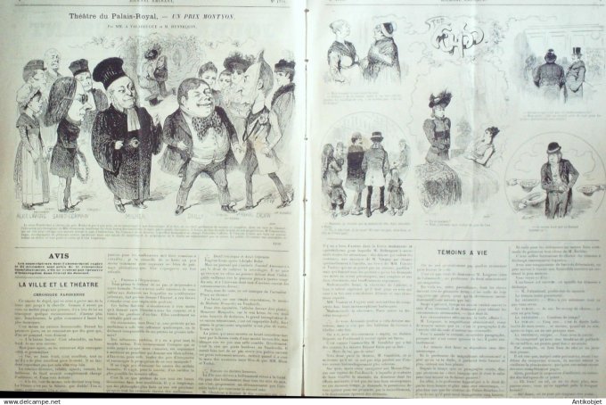 Le Journal Amusant 1890 n°1791 Dans le Monde Pays Brouillard Palais Royal Prix Montyon