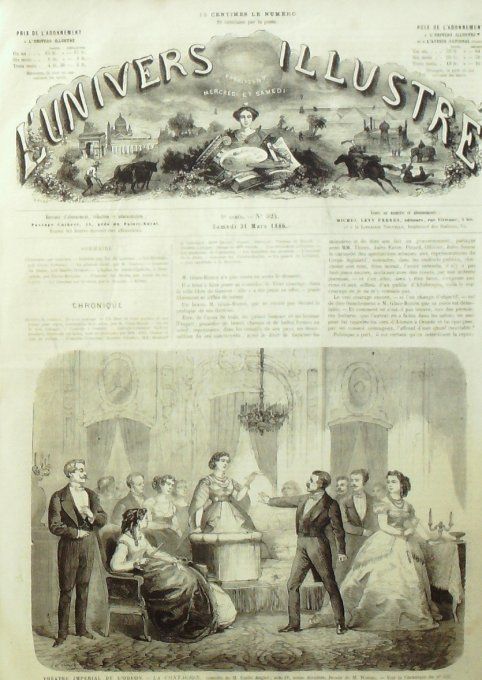 L'Univers illustré 1866 # 524 Reine Marie-AmélieJérusalem St-Sépulcre Gal Jusuf