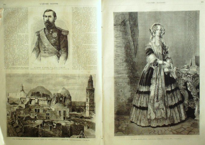 L'Univers illustré 1866 # 524 Reine Marie-AmélieJérusalem St-Sépulcre Gal Jusuf