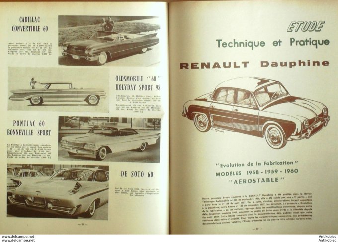 Revue Technique Automobile Renault Dauphine Citroën Ds 19 163#1959