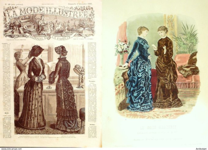 La Mode illustrée journal + gravure associée 1881 # 49