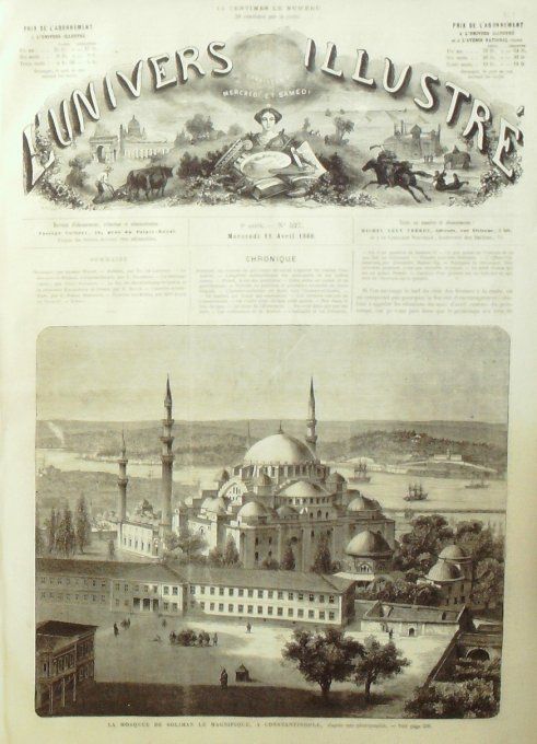 L'Univers illustré 1866 # 527 Constantinople Mosquée Soliman Toulon (83) Prusse souverains 