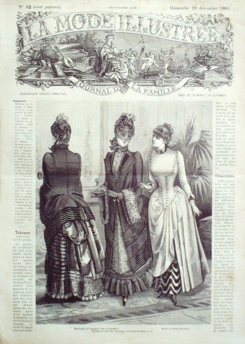 Journal Mode illustrée 1884 # 52 Manteau en vigogne 