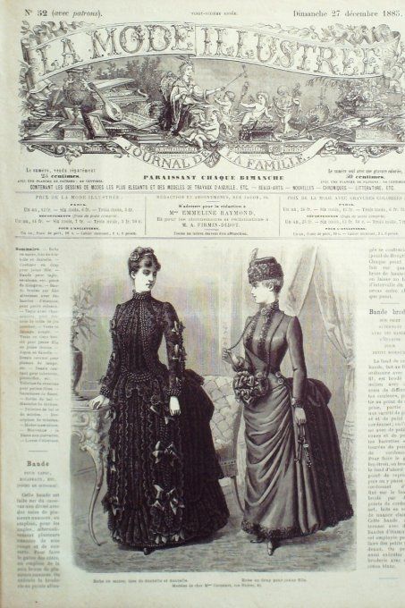 Journal Mode illustrée 1885 # 52 Robes en Moire & drap