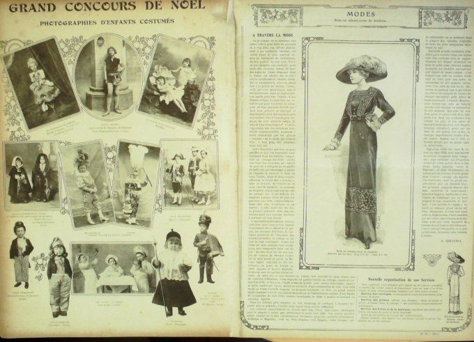 Journal Mode illustrée 1911 # 52 Coiffes Jupes et manteaux robes diverses