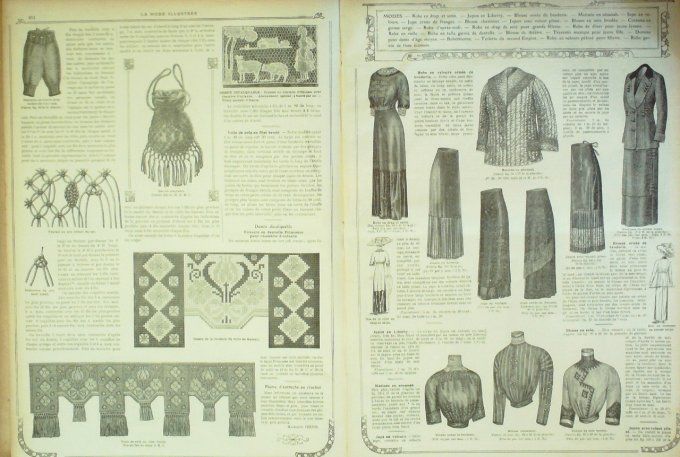 Journal Mode illustrée 1911 # 52 Coiffes Jupes et manteaux robes diverses