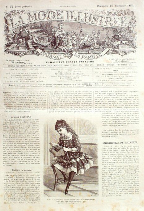 Journal Mode illustrée 1886 # 52 Robe en lainage