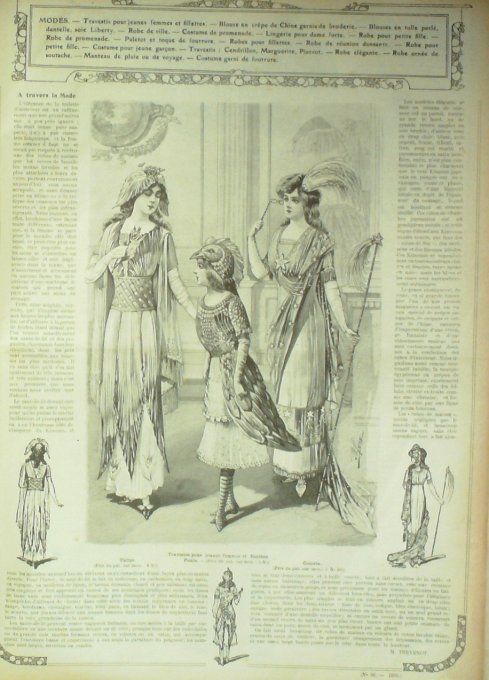 Journal Mode illustrée 1910 # 52 Travestis & costumes d'enfants