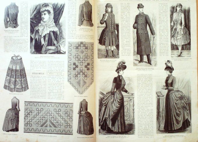 Journal Mode illustrée 1887 # 52 Robes en drap & Mantelet