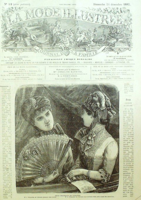 Journal Mode illustrée 1882 # 52 Chapeaux en velours 