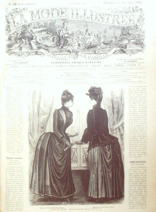 Journal Mode illustrée 1887 # 52 Robes en drap & Mantelet