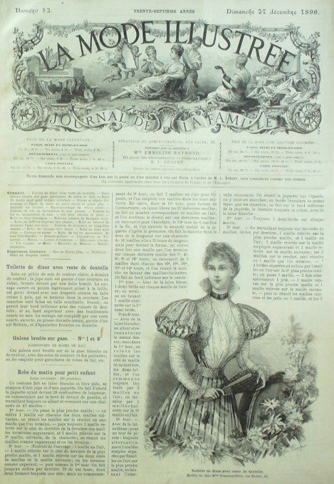 Journal Mode illustrée 1896 # 52 Toilette de dîner