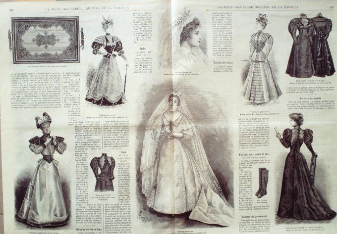 Journal Mode illustrée 1893 # 52 Robe Tunique Péplum