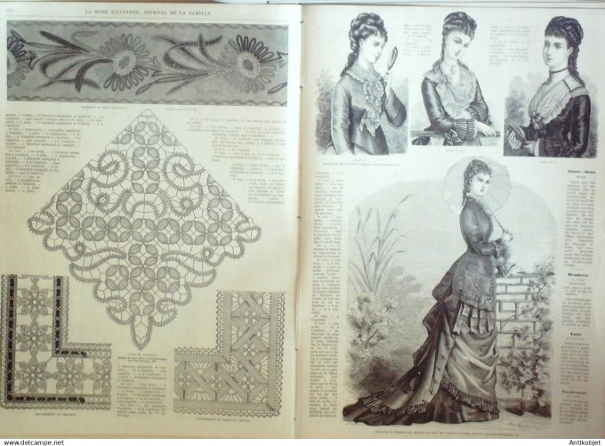 La Mode illustrée journal + gravure associée 1876 # 29