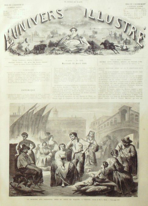 L'Univers illustré 1866 # 531 Venise Bialto Rome Prétoriens Nvelle Zélande Teramakau