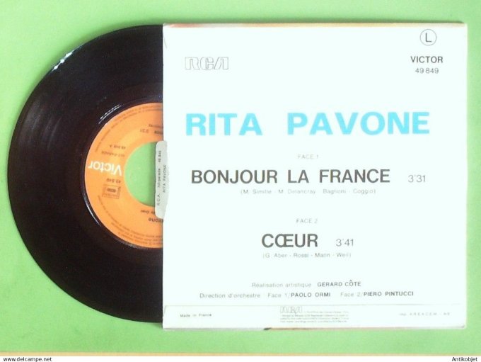 Pavone Rita 45T SP Bonjour la France 1972