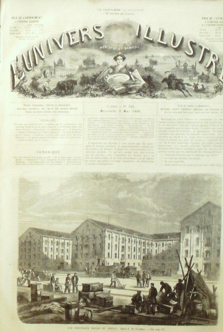 L'Univers illustré 1866 # 533 Rouen (76) Guageloupe Basse Terre Reine des Belges Italie lac Garda