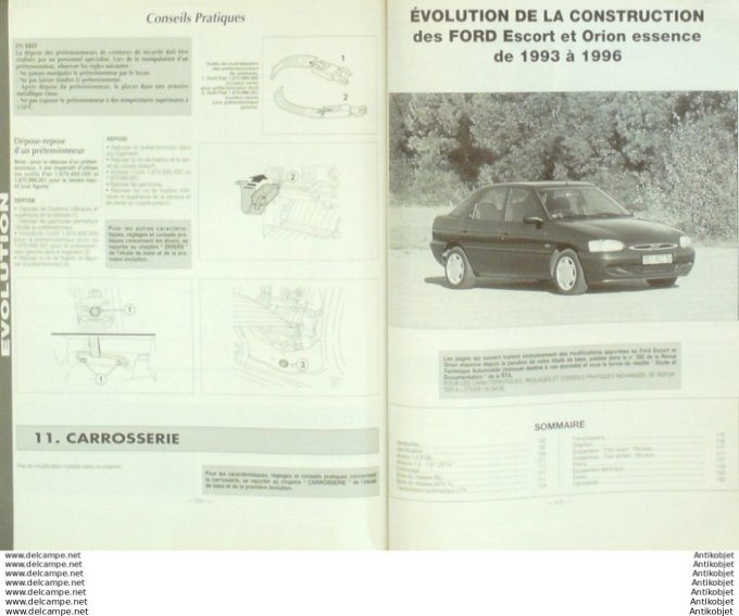 Revue Technique Automobile Citroën Xsara D Ford Escort Orion Fiat Punto  #641