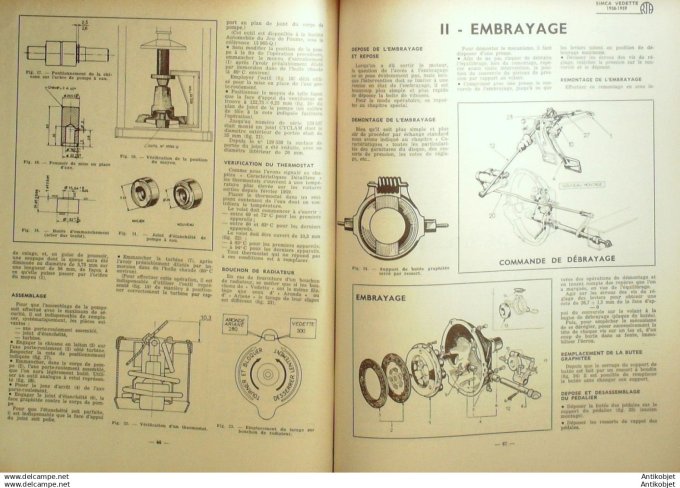 Revue Technique Automobile Simca Vedette régulateur Crouzet-Sebem 158#1959