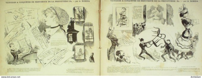 La Caricature 1881 n°  59 L'hiver en province Trock Victoires de Bezucheux de la Fricotière Robida D