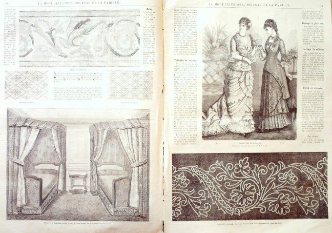 Journal Mode illustrée 1882 # 53 Robes en serge & mousseline                              