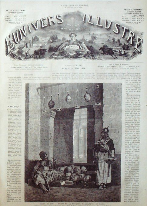 L'Univers illustré 1866 # 540 Egypte Caire mosquée El-Assaneyn Mont Cenis Chine