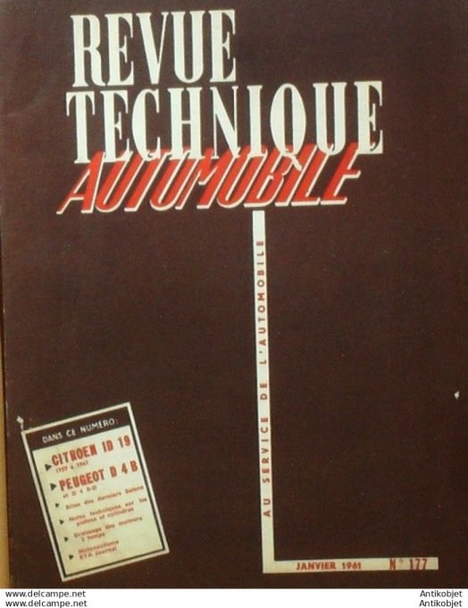 Revue Technique Automobile Citroën Id 19 Peugeot D4B écurie Edger 177#1961