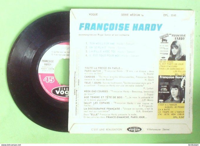 Hardy françoise 45T EP Ton meilleur ami (languette) 1962