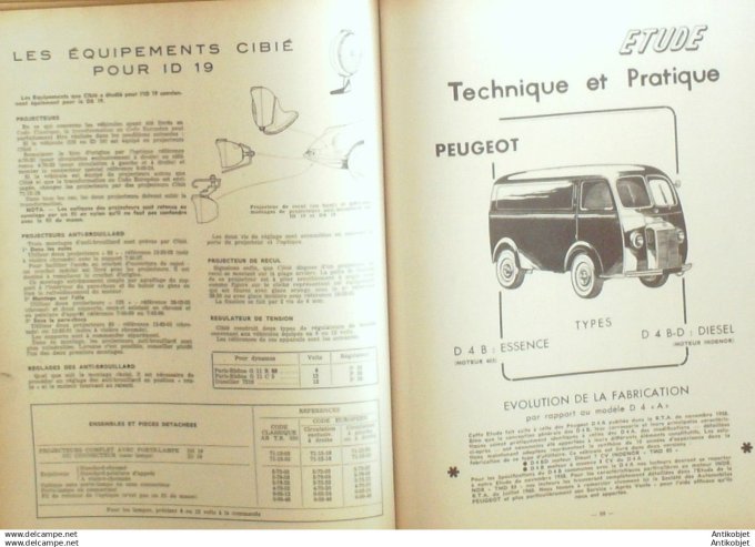 Revue Technique Automobile Citroën Id 19 Peugeot D4B écurie Edger 177#1961