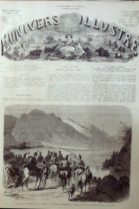 L'Univers illustré 1866 # 548 Italie Come Autriche Bresnner