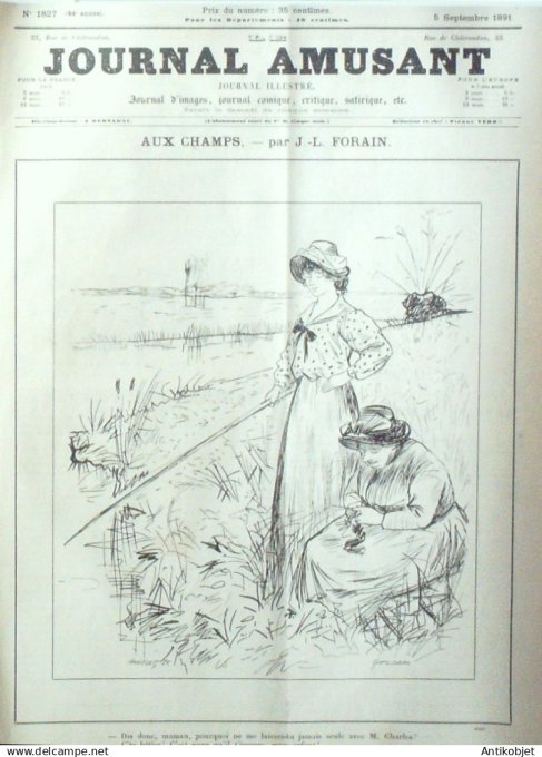 Le Journal Amusant 1891 n°1827 Nos Chasseurs Angleterre et l'Ecosse le costume de bain