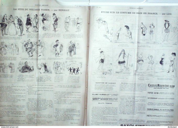 Le Journal Amusant 1891 n°1827 Nos Chasseurs Angleterre et l'Ecosse le costume de bain