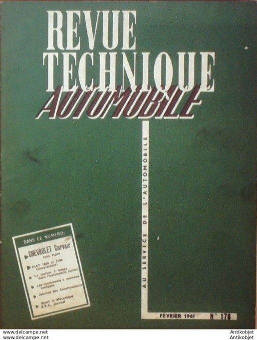 Revue Technique Automobile Chevrolet Corvair Fiat 1800-2100 178#1961